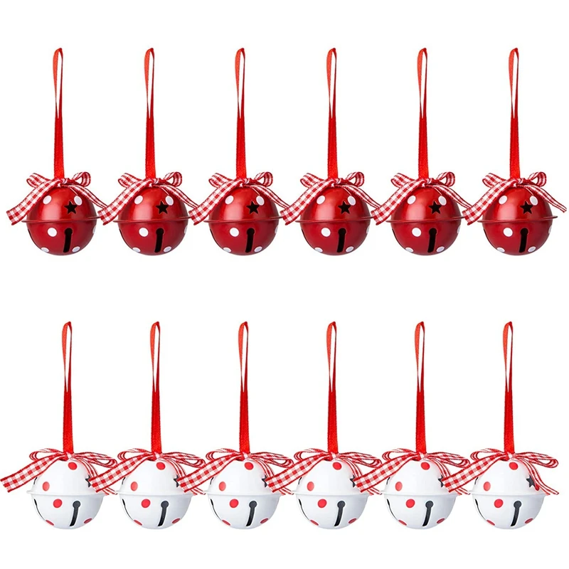 

Christmas Decorations Craft Bells Ornaments Red White Metal Jingle Bells Farmhouse Merry Christmas Tree Decor Bells