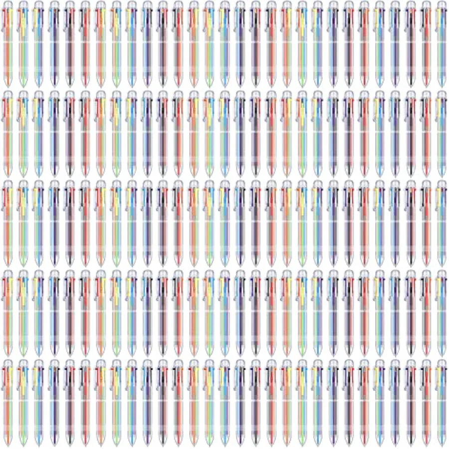 

Pack Multicolor Ballpoint Pens 0.5mm 6-in-1 Colored Retractable Ballpoint Pens Multi Colored Ink Rainbow Pen for Nurses Gel Ink