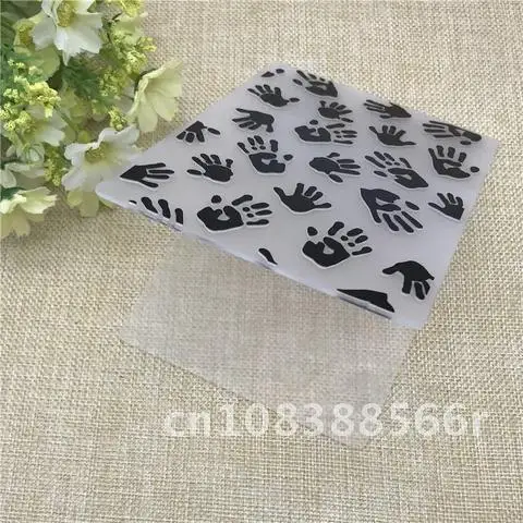 

Plastic Handprint Embossing Folder For DIY Scrapbook Album Card Tool Template