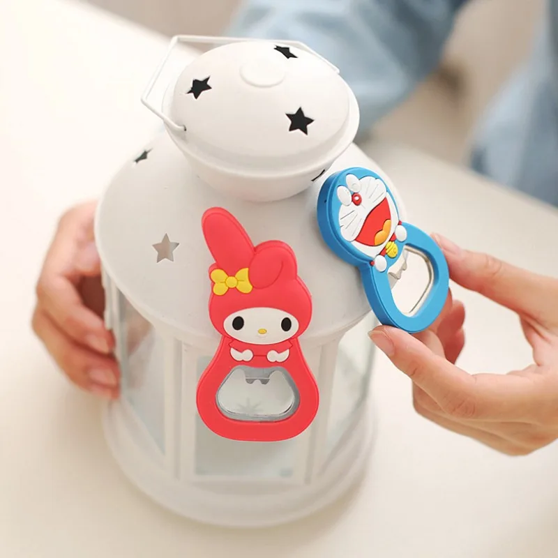 Sanrio Kitty Kawaii Cartoon Bottle Opener Kitty Refrigerator Magnet Bottle Opener Silicone Refrigerator Magnet