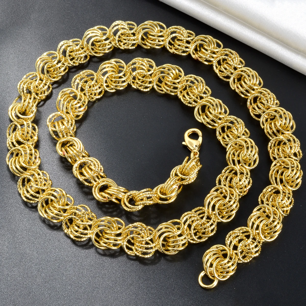 1 set thick Italian gold plated necklace bracelet set Linking Cuban necklace for female male Hip Hop rock party jewelry set gift