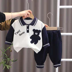 New Spring Autumn Kids Boys Girl Clothes Cartoon Hoodies Jeans 2Pcs/sets Outfit Infant Kids Sport Casual Clothing Tracksuits