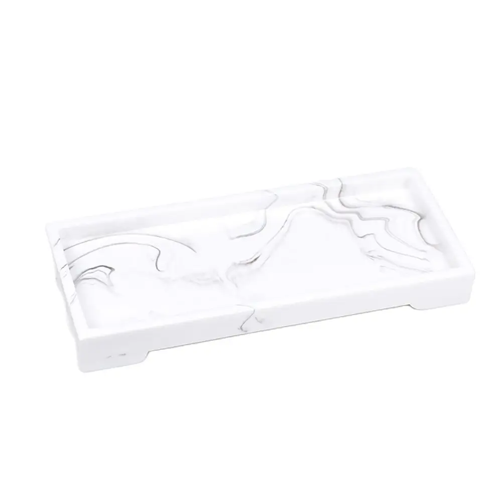 Nordic Imitation Marble Resin Tray Bathroom Storage Tray Rectangular Jewelry Storage Tray Kithen Tray Dish Dispenser Home Decor