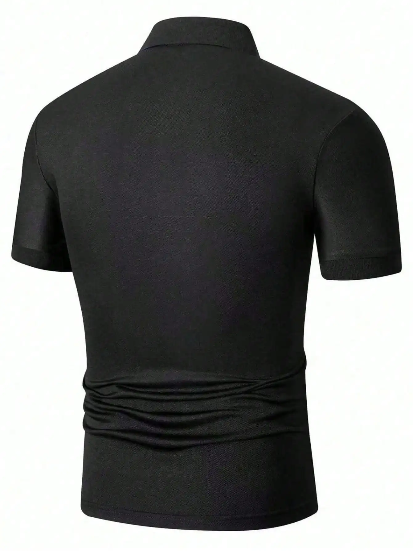 

Мужская быстросохнущая рубашка-поло приталенного кроя, однотонная черная, с коротким рукавом, для делового и повседневного стиля