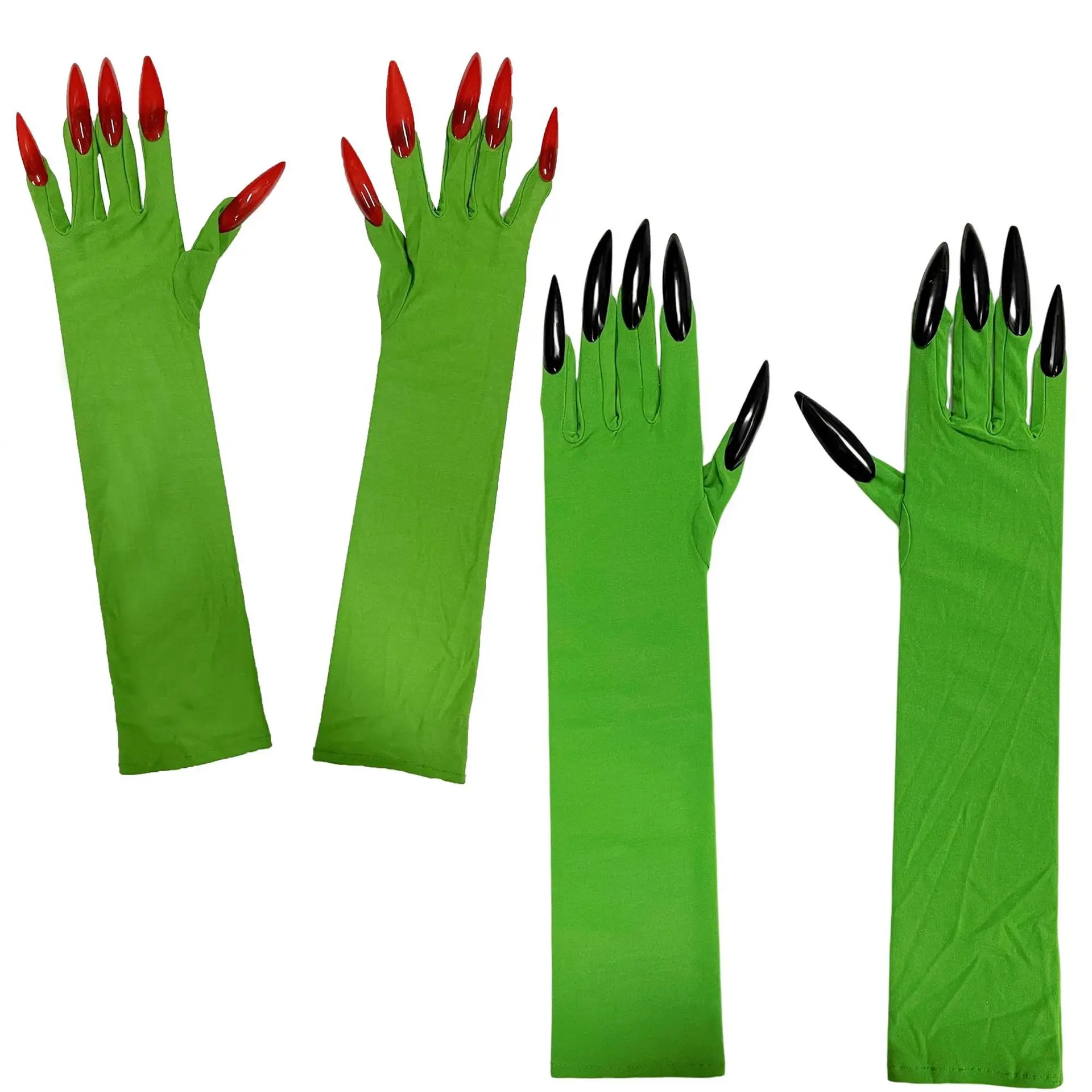 Elphaba Glinda Friendship Matching Bracelets-Crown Witch Hat Matching Bracelets Green Pink Couples Green Long Nail Gloves