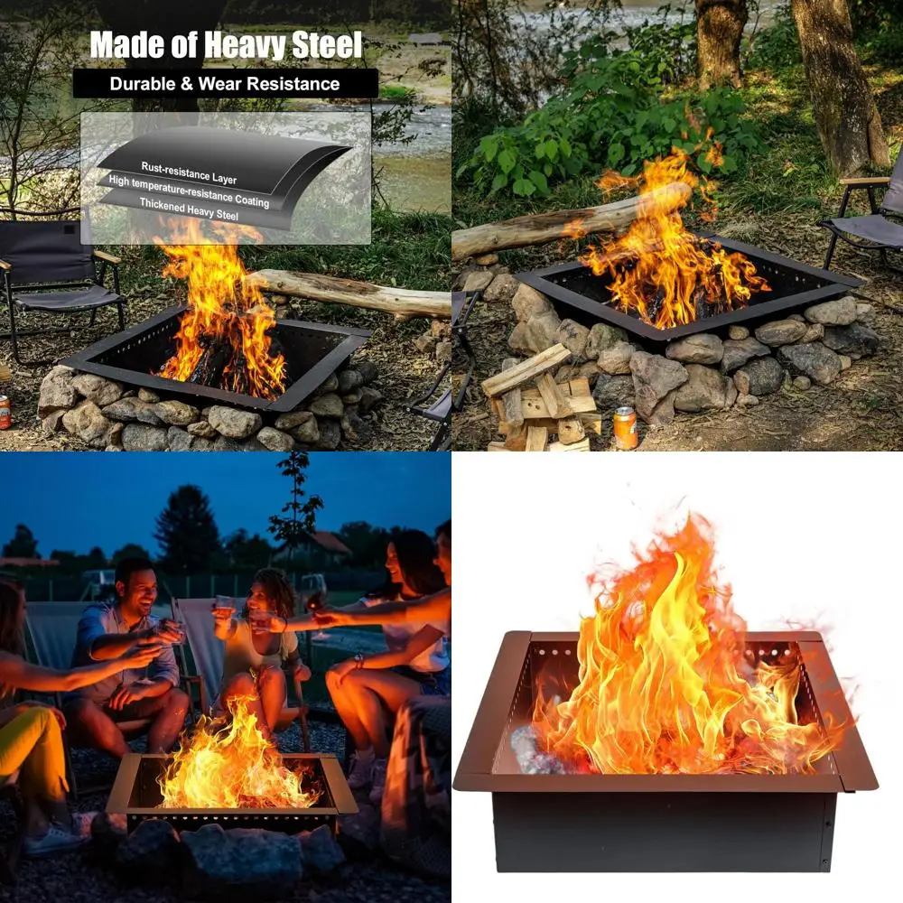 

Прочное кольцо для костра на 36 квадратов для самостоятельной установки надземных или встраиваемых костров, для использования на открытом воздухе и для ритуальных огней