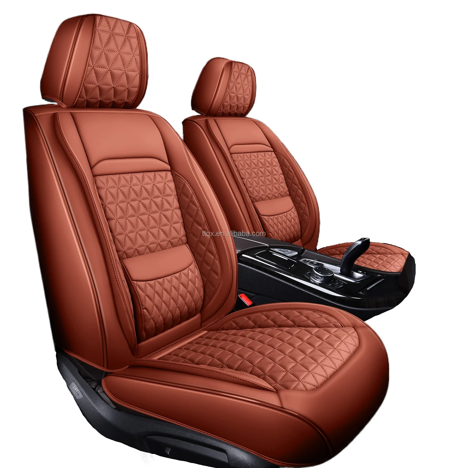 

New Design 2025 Custom Full-package Car Seat Cushions 11 Pcs Universal Ventilated Car Seat Covers Wear-resistant Leather Brown