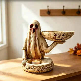 Halloween Ghost Desktop Decoration Crafts Ghost Ornaments Home Multifunctional Key Storage Tray