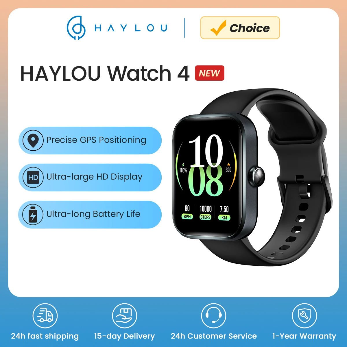 

Часы HAYLOU 4, умные часы с GPS, 1,93 дюйма, HD-дисплей, Bluetooth, телефонный звонок, мониторинг здоровья, IP68, водонепроницаемые умные спортивные часы