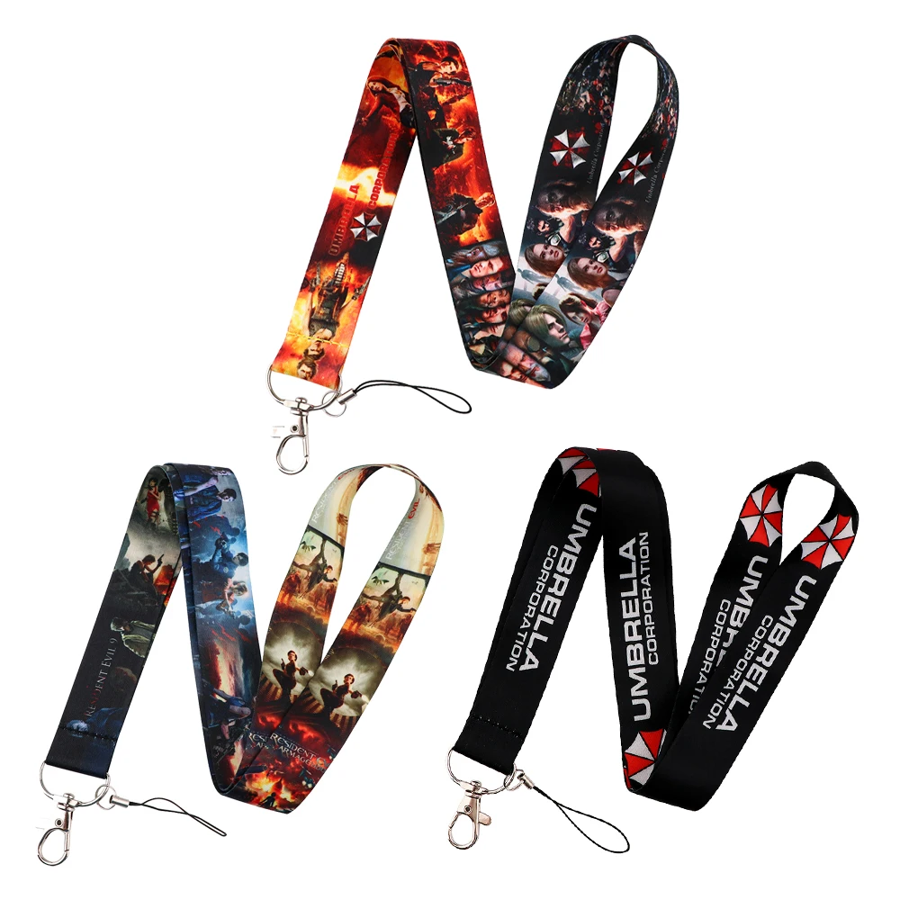 YL286 Movie Biohazard Neck Strap for keys Lanyard ID Card Keychain Phone Straps USB Badge Holder DIY Hang Rope Lariat Gifts