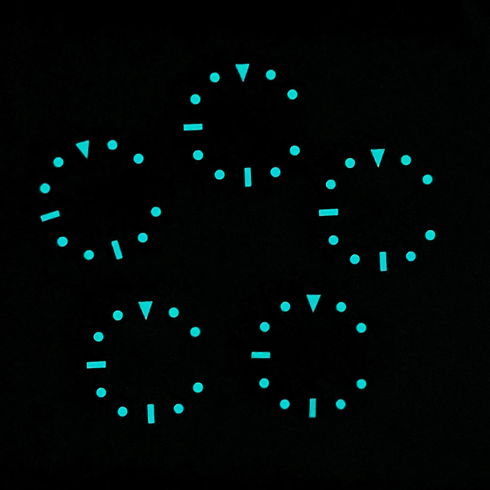 High Quality 28.5mm S Logo NH35 Dial Sunray YT-M Dial Suitable For NH35/NH36/4R/7S Movement Ice Blue Luminous NH35 Accessories