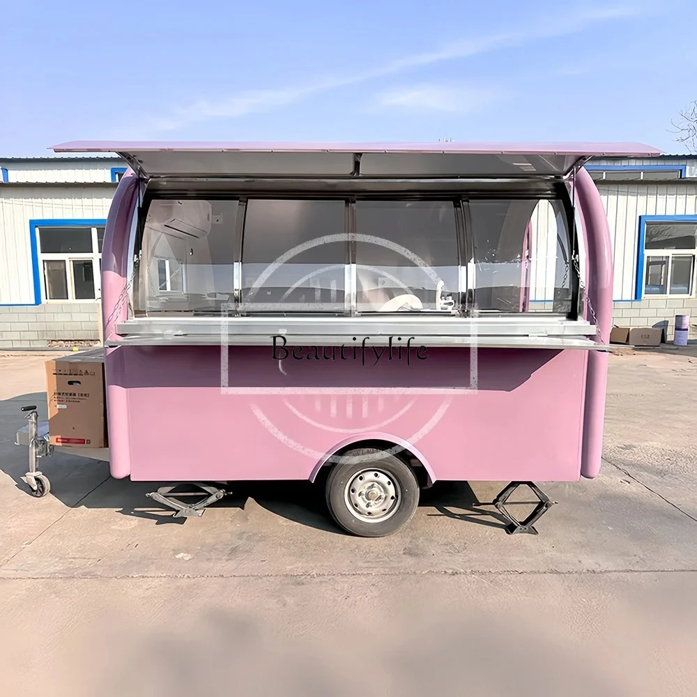 

Off-Road Mobile Food Truck Ice Cream Taco Sweet Corn Camper Box Trailer for Entrepreneurs Fast Food Shop