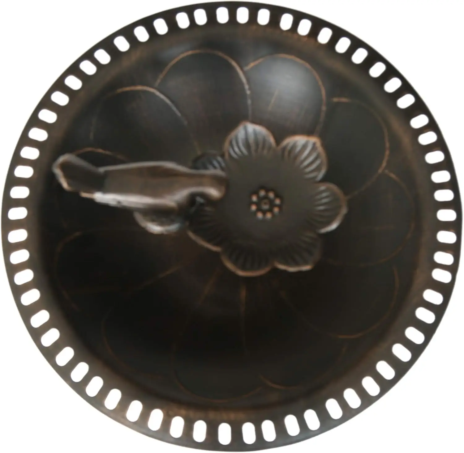 Elegante bagno per uccelli in rame per giardino, decorazioni per esterni in alluminio e ferro durevoli