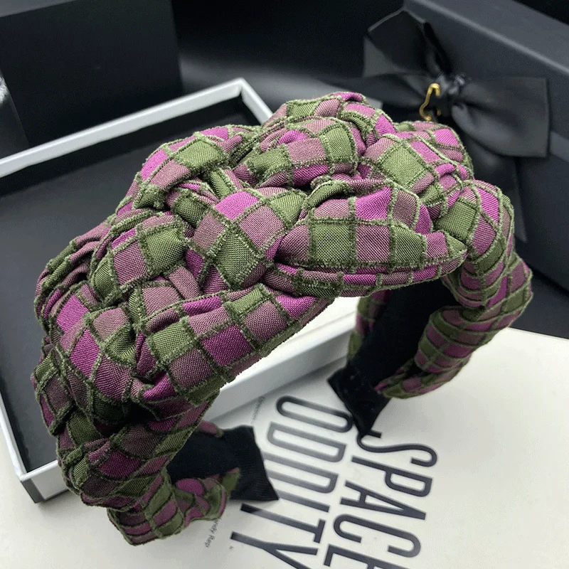 Nieuwe geweven hoofdband voor dames met hoge schedeltop, volwassen mode, retrostijl, haarkompressie met brede rand, gezichtswashoofdband