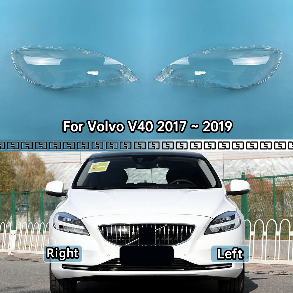 

For Volvo V40 2017 2018 2019 All New Head Lamp Case Car Front Headlight Cover Auto Light Lens Glass Bright Lampshade Shell Caps