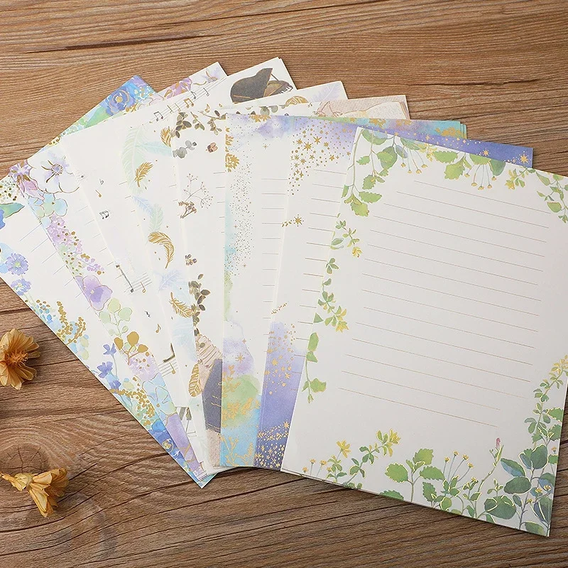 8pcs/pack A5 Vintage Letter Paper Writing Paper New Letter Pads for Envelope Stationary Paper Wedding Party Invitation Supplies