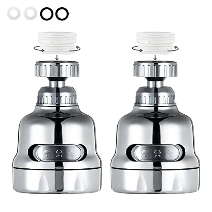 

Faucet Sprayer Attachment, 360 Degree Rotating Faucet Aerator Accessories, 3 Mode Adjustable Kitchen Sink Tap Head Water Saving