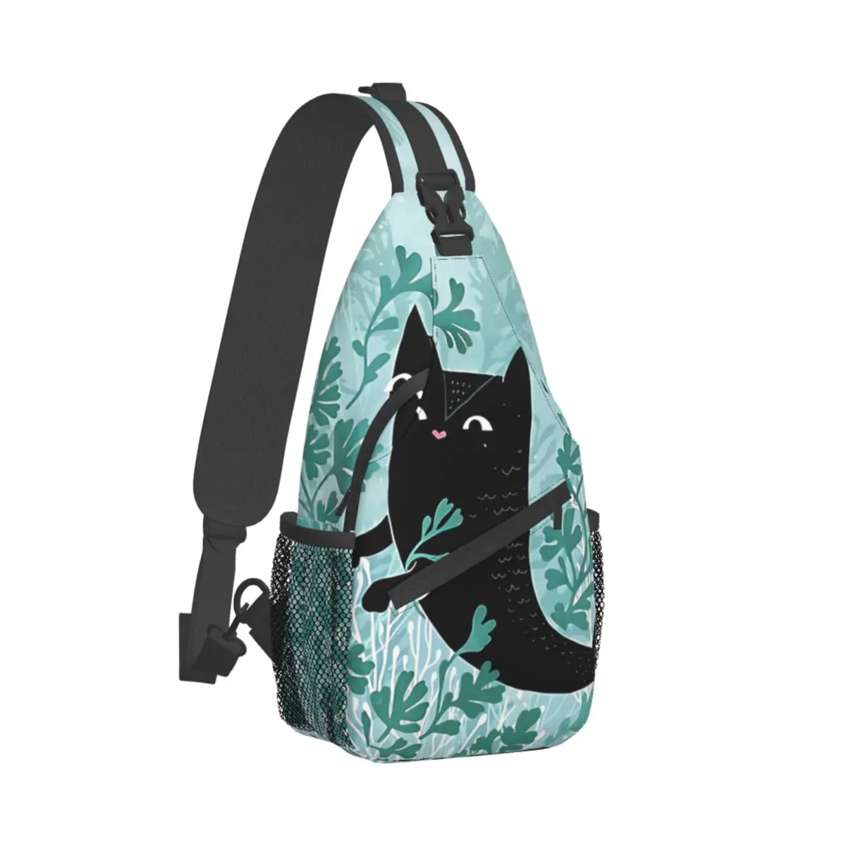 Undersea Crossbody Chest Bags Cat Pockets Travel Pack Messenger Sports Teens Shoulder Bag Unisex