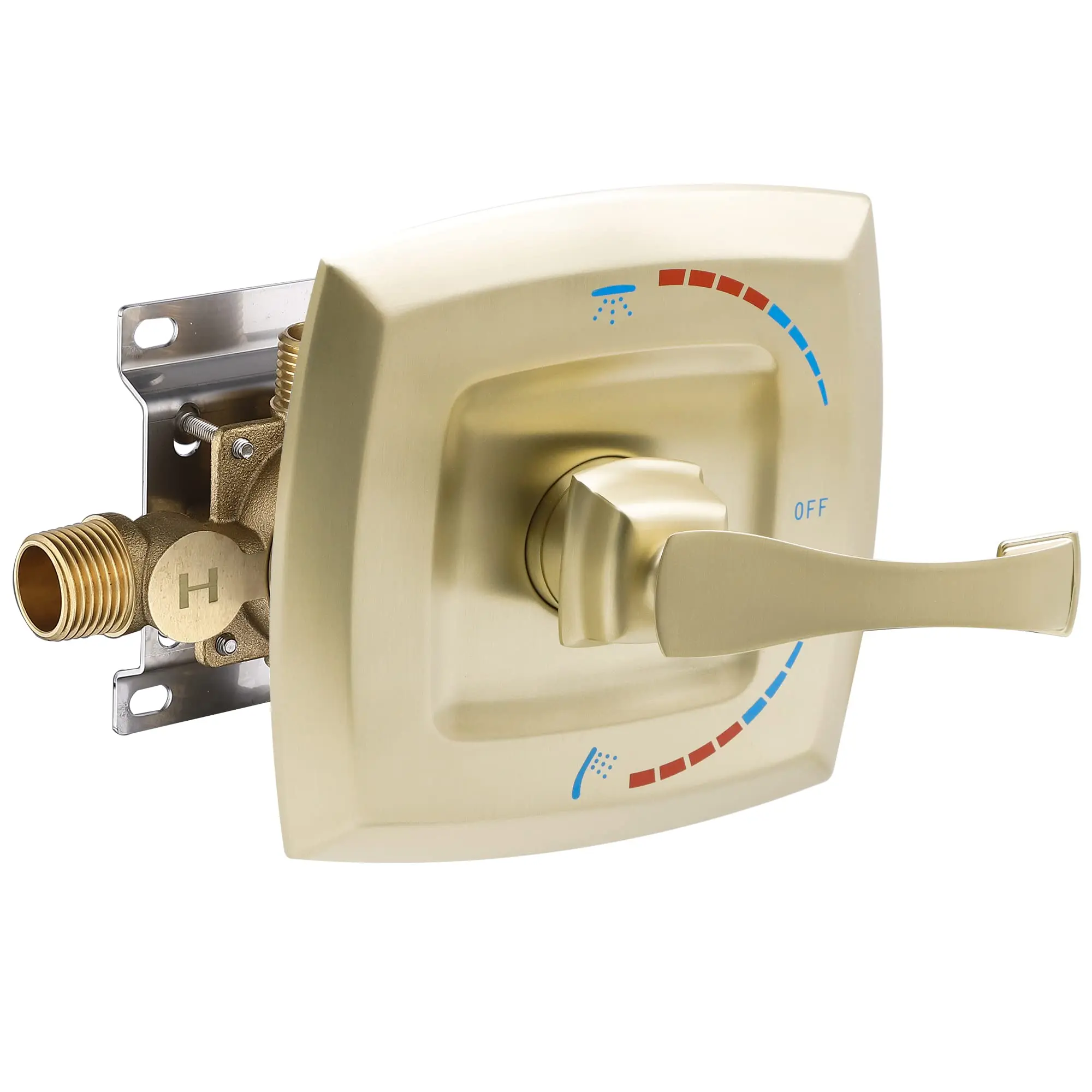 

Antique Brass Shower Mixer Valves Wall Mount Bathroom Faucet Soft Rain Massage Spray Brushed Gold Finish Rough Valve Trim Kit