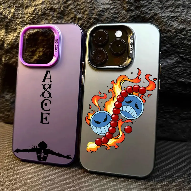 Funda Protectora Antigolpes para iPhone 13 14 15 16 17 Pro Max Plus 16e 17E 17 Air 11 12 18 Pro con Diseño de Anime One Piece Ace Fire