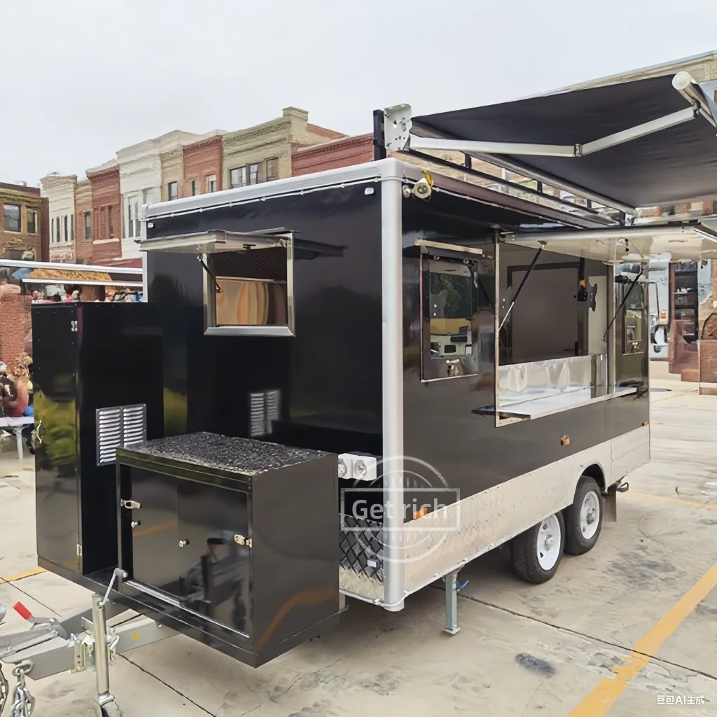 

Mobile Store Trailer Ice Cream Cart Food Trailer Outdoor Camping Chart Juice Bar Truck off road camper trailers in Sale