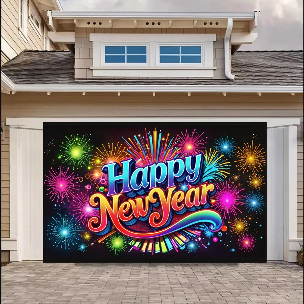 Neon Graffiti Decor Decorative Colorful Reusable Party Backdrop Vibrant Family Backdrop For Home New Year 2025