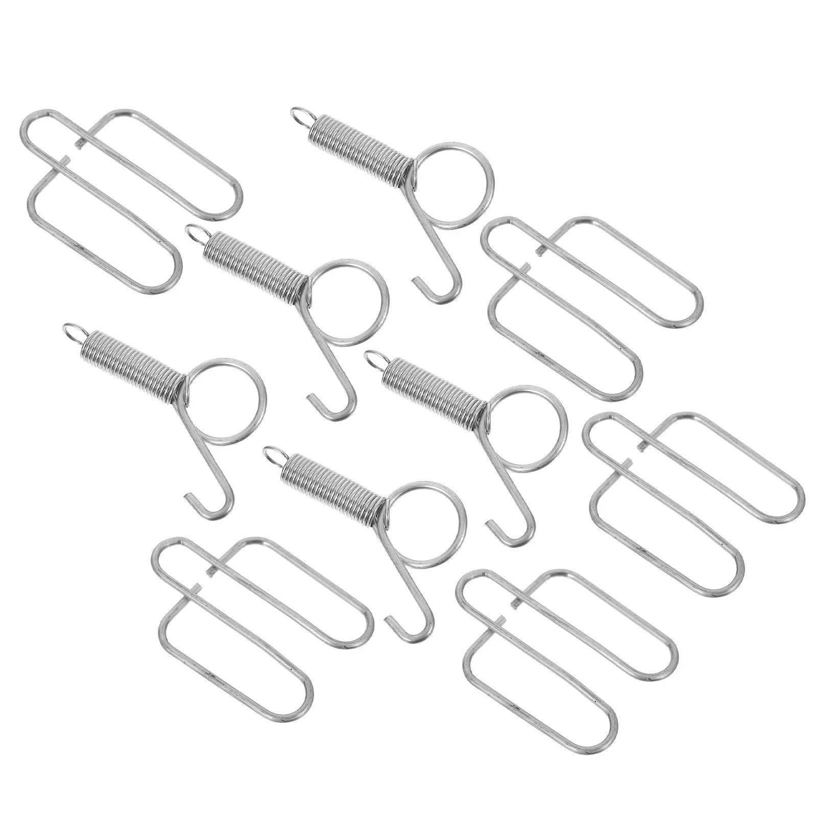 5Sets Rabbit Cage Door Spring Hooks Metal Latch Hooks Secure Lock Clips for Small Animal Feeders Rabbit Cage Accessories