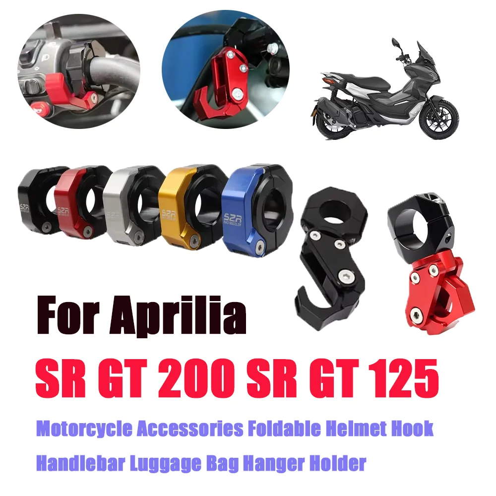 

For Aprilia SR GT 200 SR GT 125 SRGT SR200 GT200 Motorcycle Accessories Foldable Helmet Hook Handlebar Luggage Bag Hanger Holder