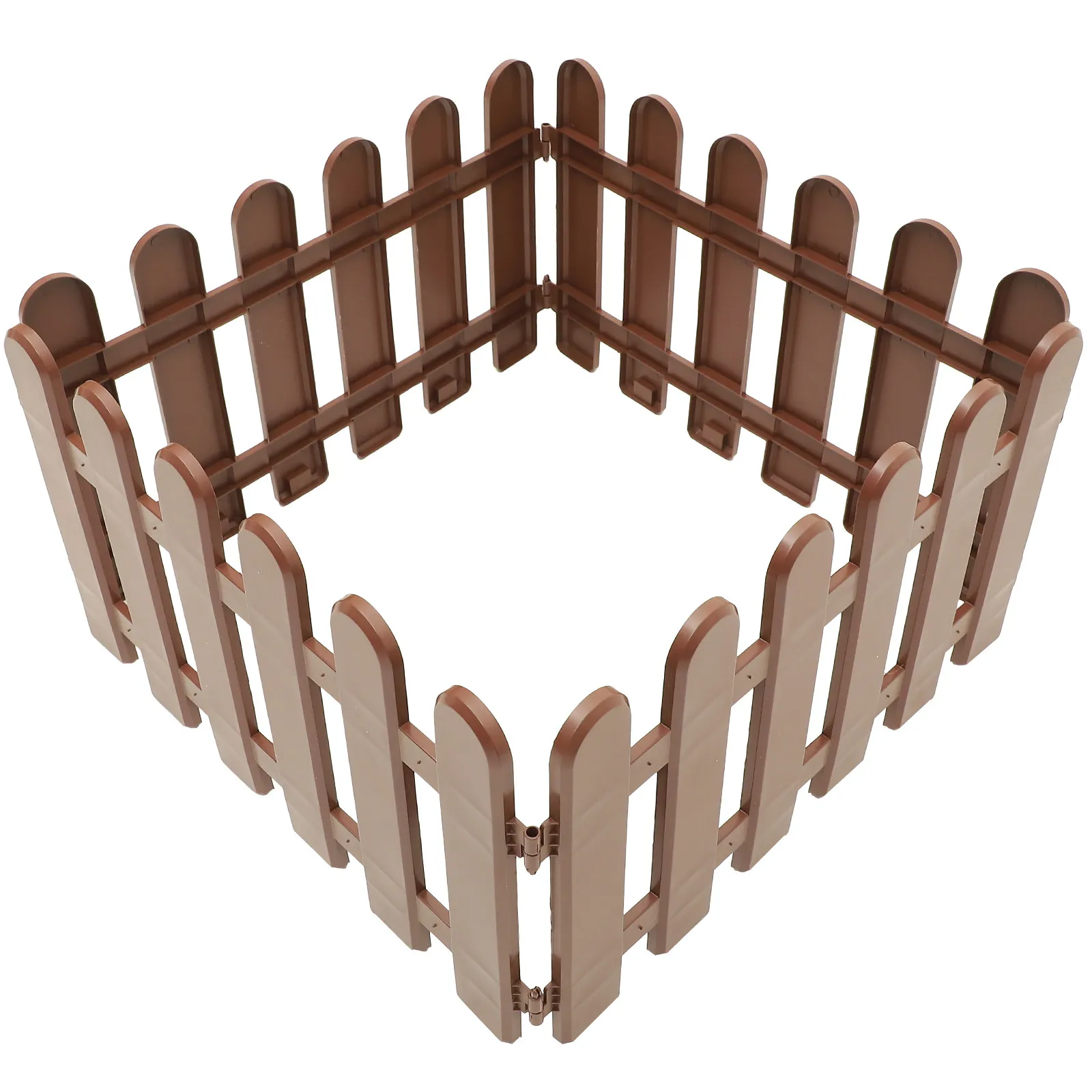 4Pcs White Plastic Garden Fence Outdoor Garden Border Decorative Landscape Edging for Flower Beds Lawn Driveways Paths