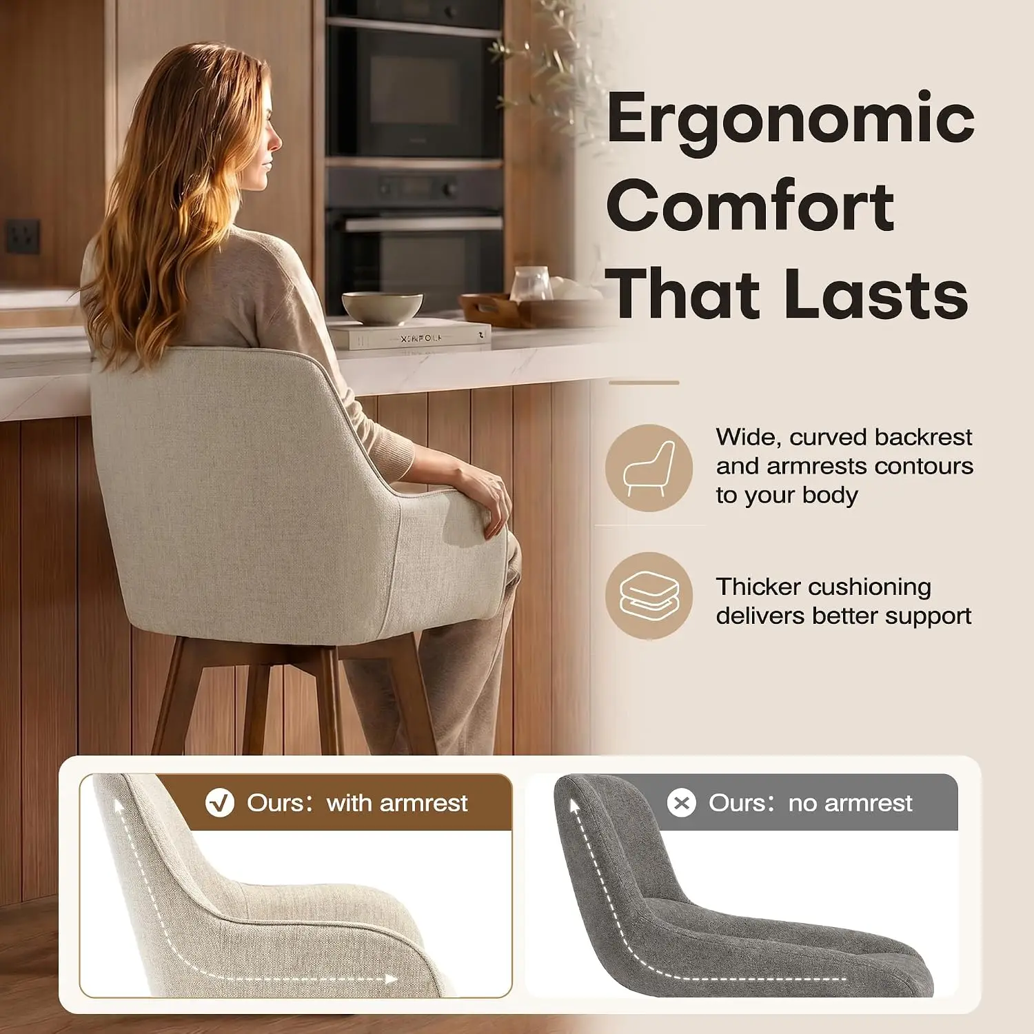 Upholstered Swivel Bar Stools 4