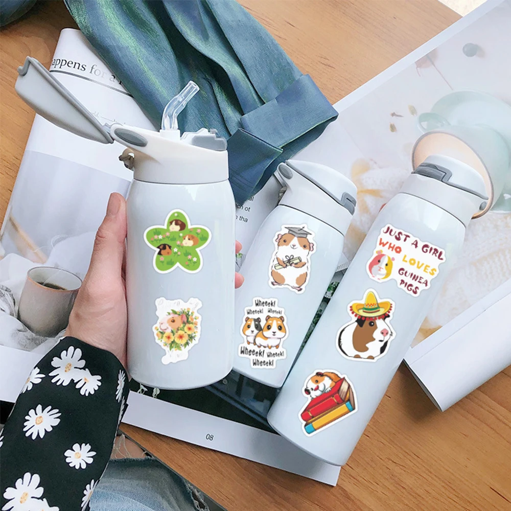 10/30/50/100PCS Kawaii Guinea Pig Cartoon Stickers Animals Graffiti Decals DIY Laptop Suitcase Guitar Travel Sticker Kids Toys