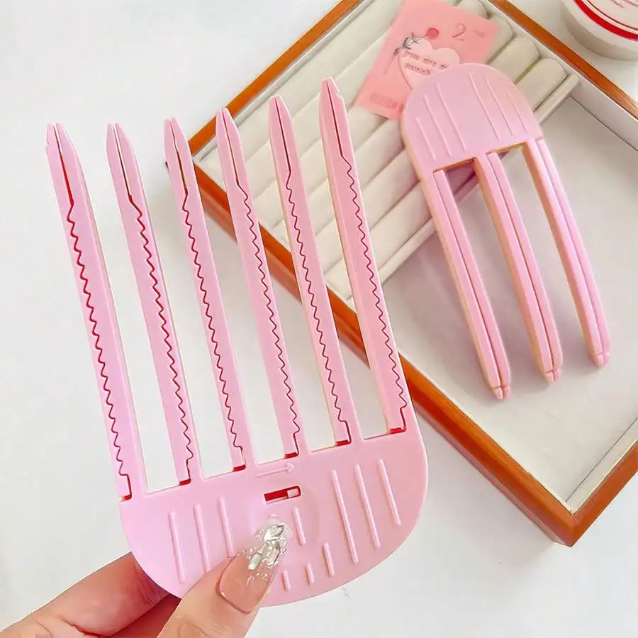 

Hair Volume Clip Root Lifter Comb For Curly Flat Hair Volumizing Tool 2PCS Pink