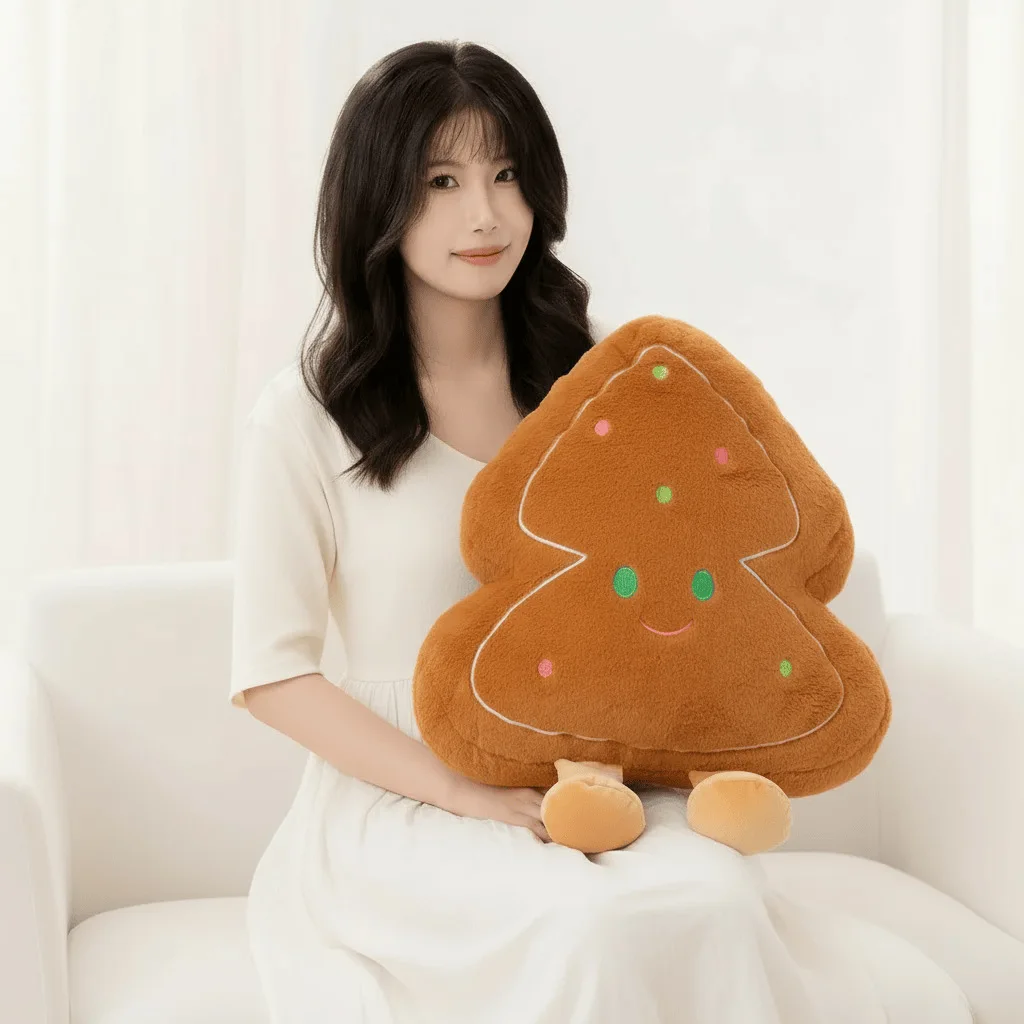 احتفالي شجرة نجمة أفخم وسادة رائعتين الزنجبيل عيد الميلاد وسادة لعبة للأطفال دمية متعة بالجملة