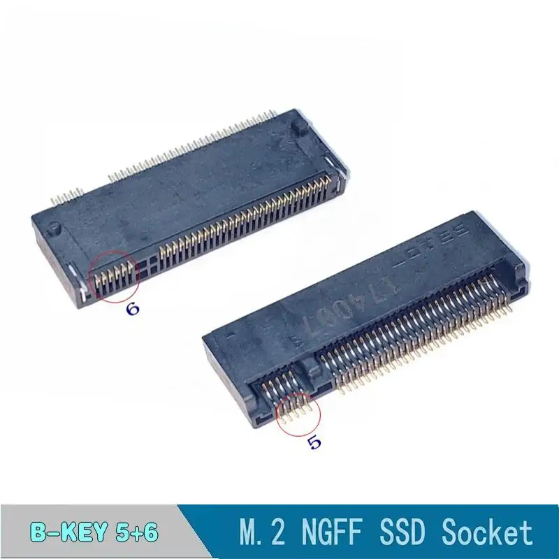 (New)5Pcs NGFF Socket / M.2 Interface Connector For SSD Female Socket 67P A/B/E/M Key, 2.3/3.2/4.2/8.5H