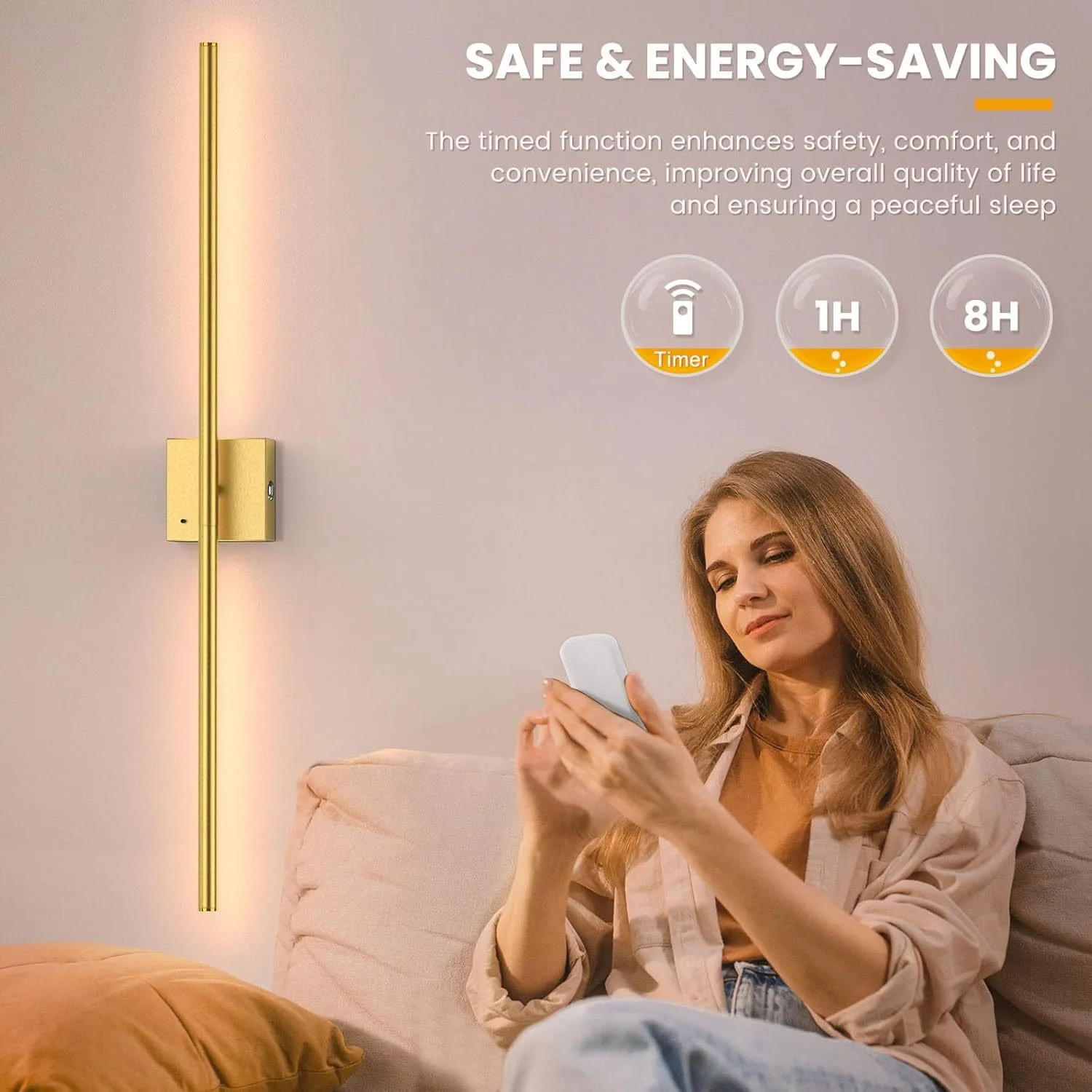 LED Rechargeable Wall Light Installation Free Wall Sconce 1PC 50CM Dimming For Living Room Sofe Beside Bedroom Wall Decor Lamp