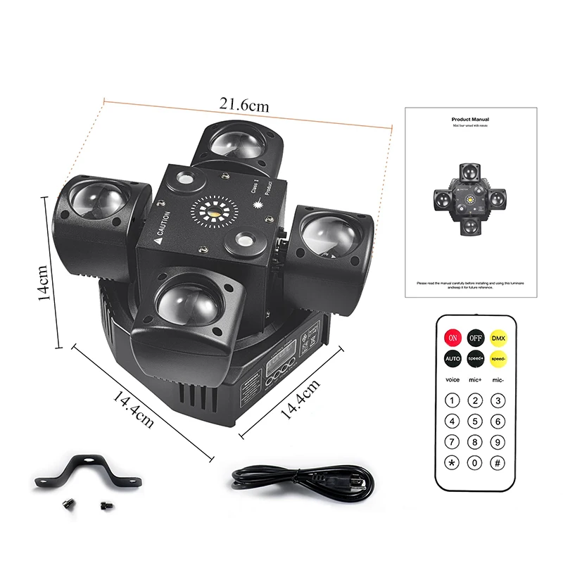 Remote Control LED Beam Moving Head Light DMX Red&Green Laser Amber Flash Effect Lighting DJ Disco Nightclub Party  Stage Lights