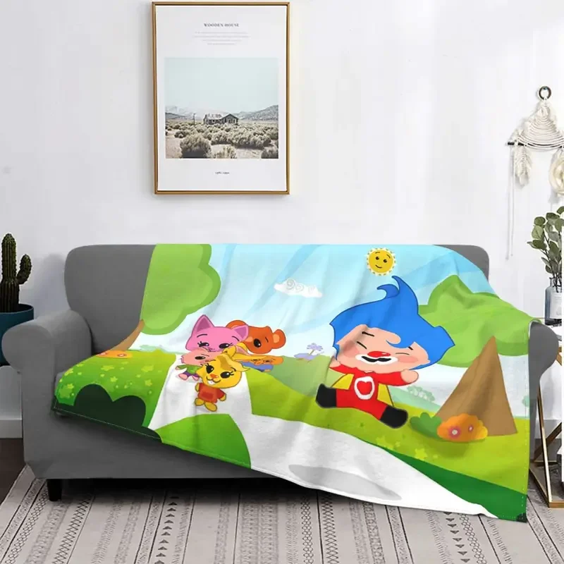 Plim Plim Anime Cartoon Flannel Throw Blankets cute for kids children Blankets for Bedding Office Ultra-Soft Bedspread