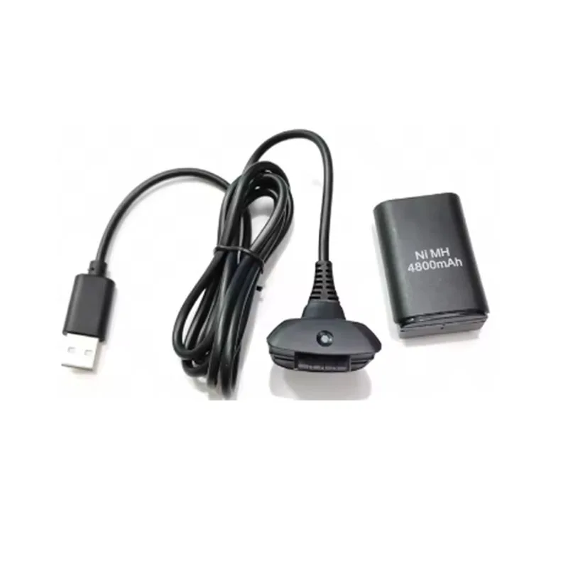 2.4V 4800mAh Direct-Charge NI-MH  Battery Pack For Xbo x 360 Wireless Game Controller Gamepad with USB Charging Cable