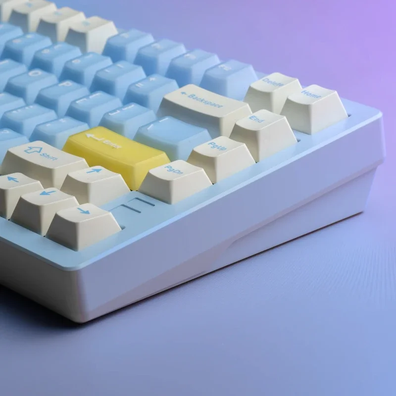 Blau-rosa halbtransparentes Thema Tastenkappen-Set PBT ABS Kirschprofil 129 Tasten individuelle Tastenkappen für mechanisches Tastaturzubehör