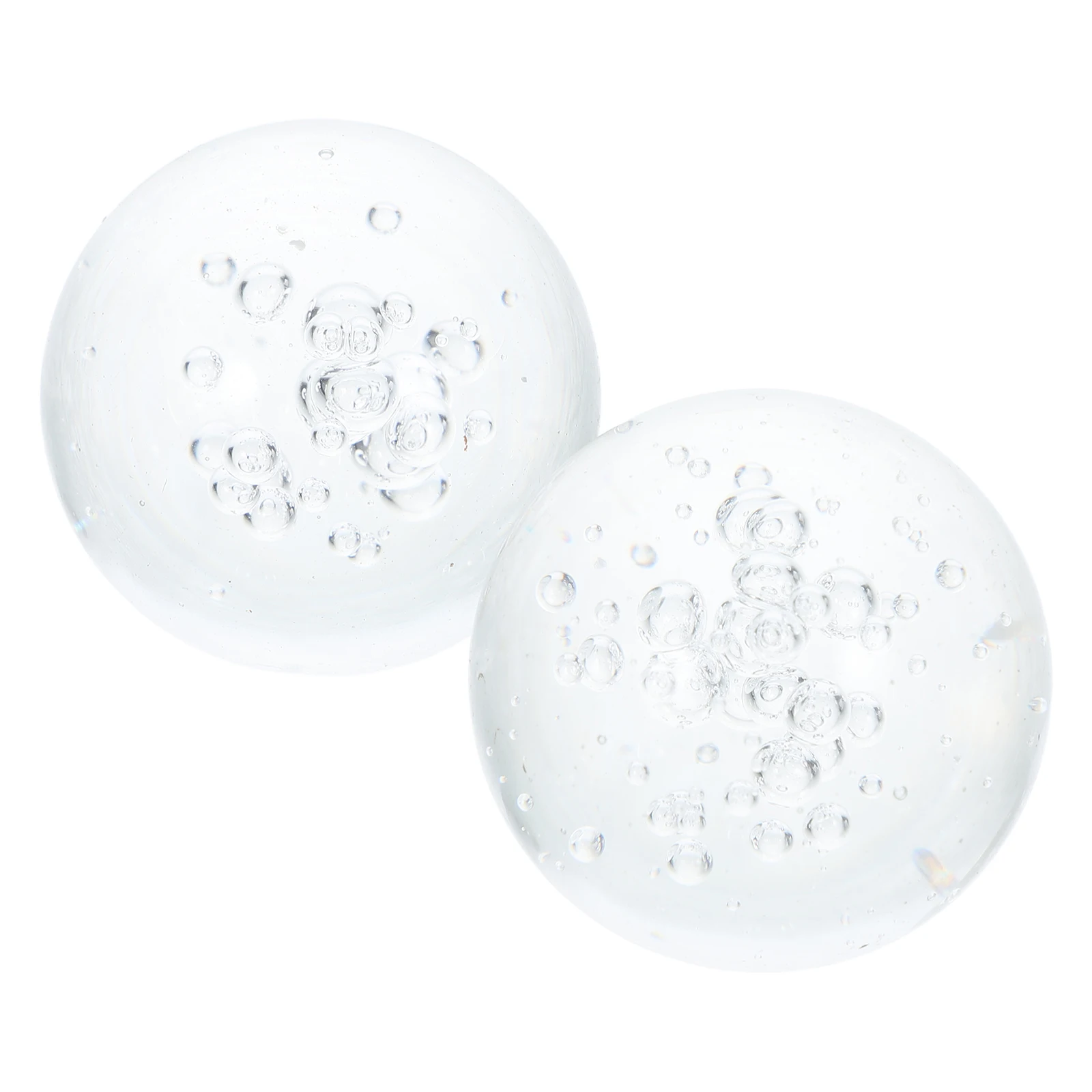 

2Pcs Fountain Glass Balls Bubble Design Decorative Orbs for Aquarium Desktop Centerpiece Indoor Water Features Feng Shui Crystal