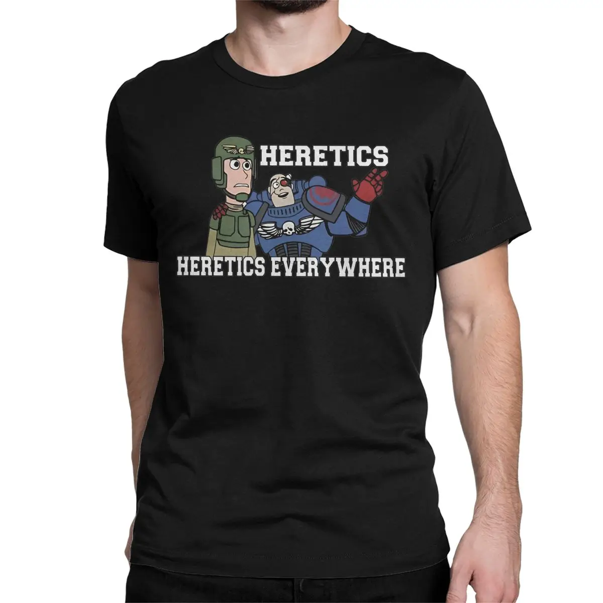 Heretics Everywhere Warhammer 40k T Shirt Men's Cotton Novelty T-Shirts Crewneck Tee Shirt Short Sleeve Clothes Party