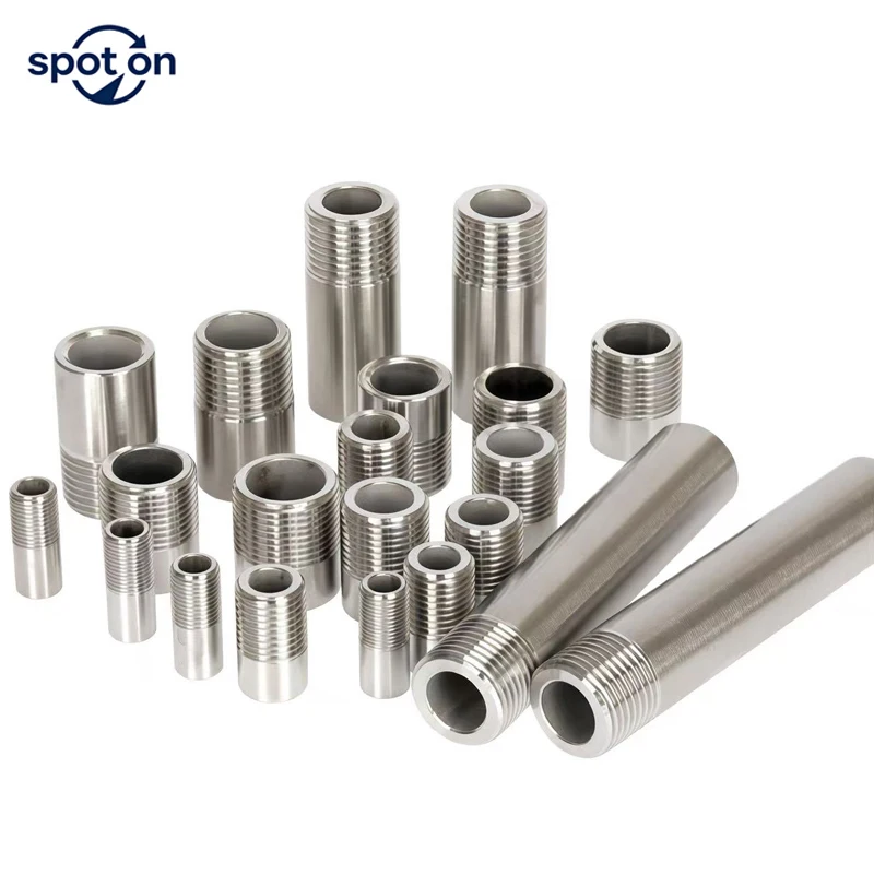 3PCS  1/8 1/4 3/8 1/2 2 Inch Single-head Male Thread  Length 24-200mm Stainless Steel SS304 Pipe Fittings Connector Adapter