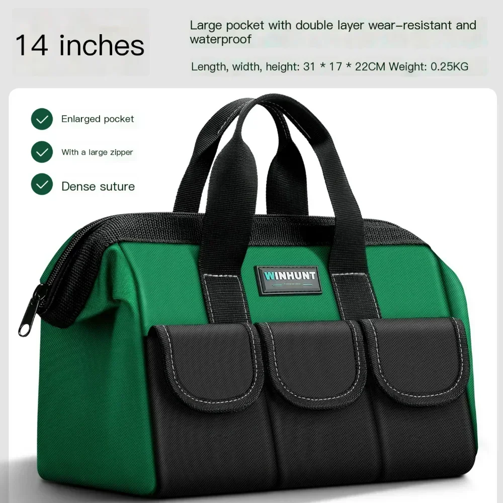 1680D Oxford cloth Tool Bag Heavy Duty Tool Pouch Bag Waterproof Anti-Fall Tool Tote Storage Bag with Multi Pockets Large