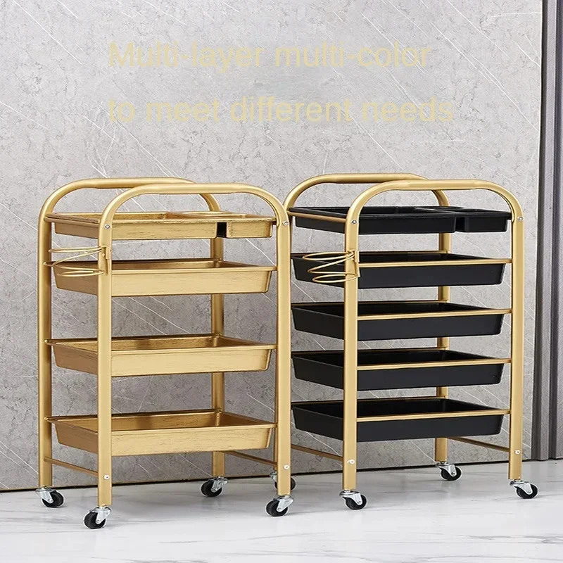 Large Capacity Beauty Salon Auxiliary Cart Multifunctional Barber Shop Trolley with Wheels Efficient Tool Organizer