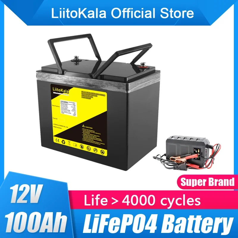 

LiitoKala LifePo4 Battery Pack 12.8V 100AH DIY 24V 36V Rechargeable Battery Pack Lithium Iron Phosphate Lifepo4 Solar Cell tools