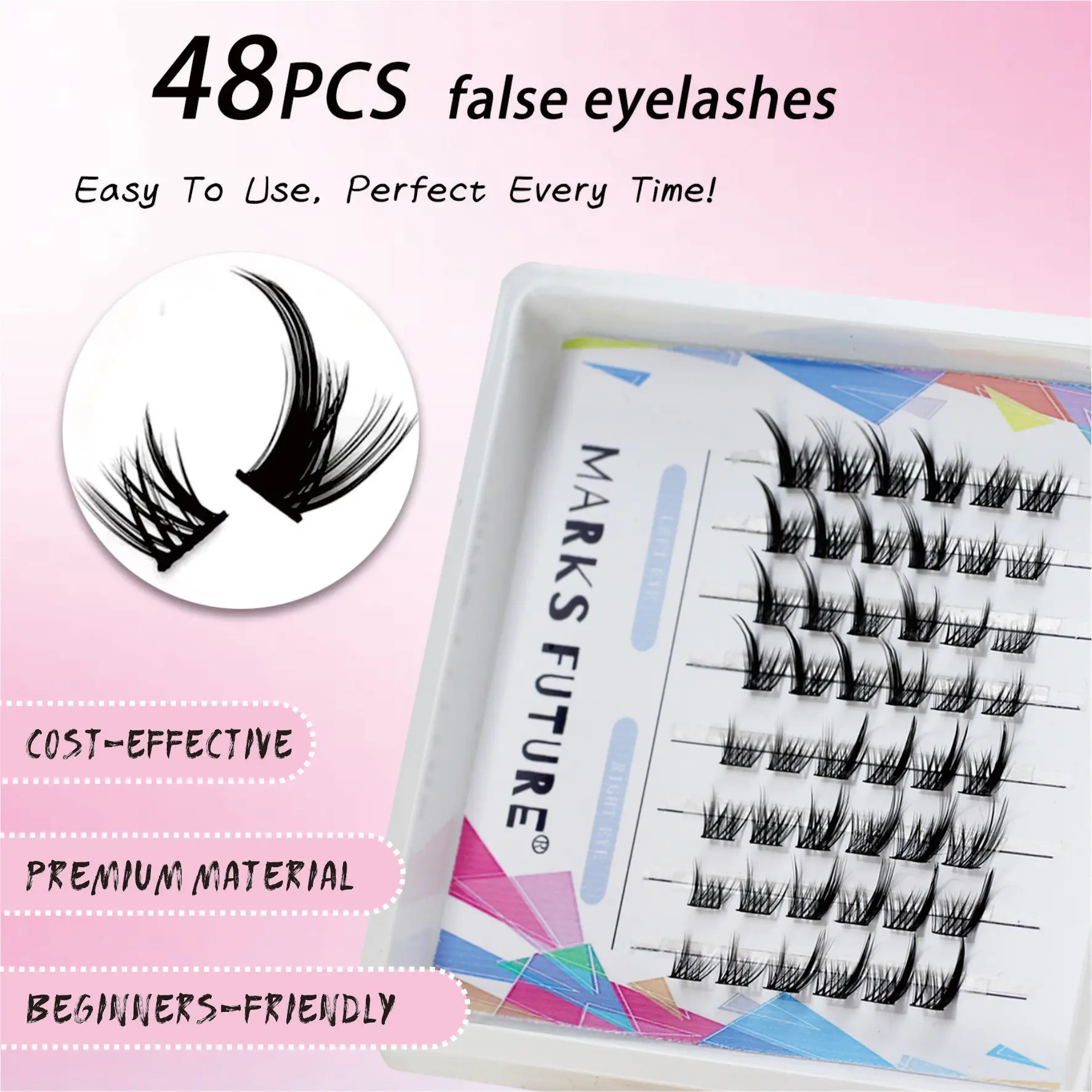 Marks Future8 Rows of Simulated Natural Fox Eyelashes, Nine-Tailed Su Daji Fox Eyes