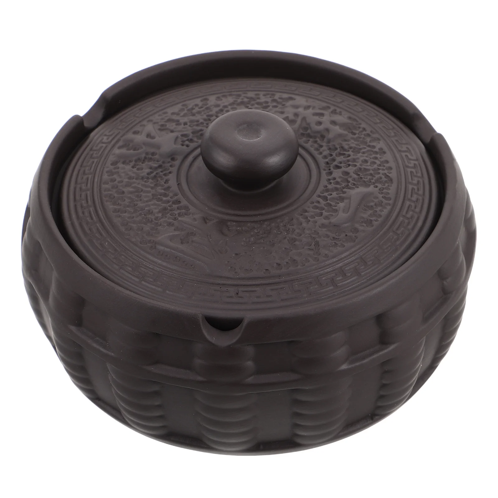 

Ashtray for Camping Ashtrays Garden with Lid Coffee Table Outdoors Dark Brown Container Patio Events