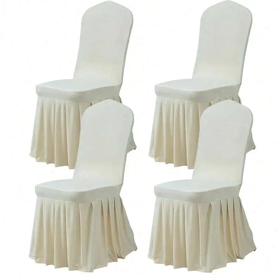 Dimatic Dining Room Chair Covers Set Of 4, Stretch Parsons Slipcovers With Skirt, Super Fit Spandex Chair Seat Protector For Din