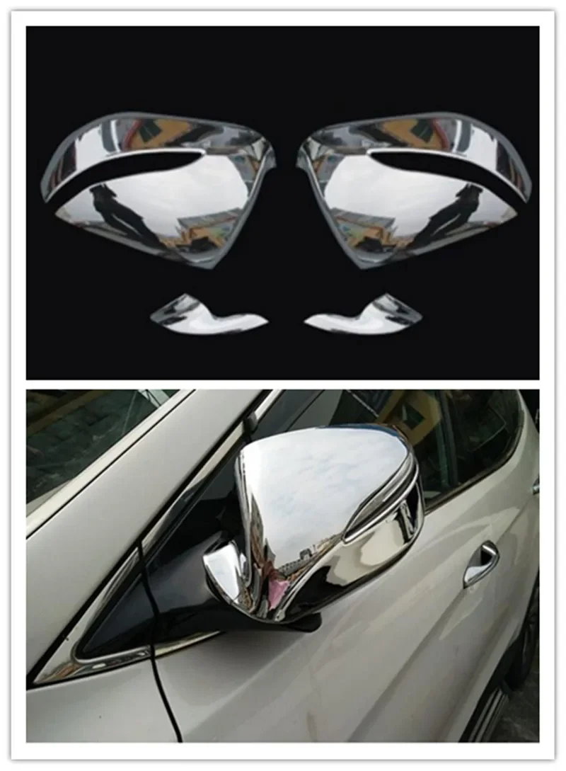 For Hyundai IX45 New Santa FE 2013 to 2017 ABS Chrome 2pcs Car Rearview Mirror Molding Trim Side Mirror Cover Protectors