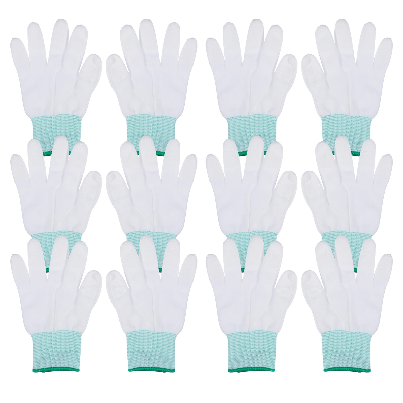 

10 Pairs PU Coated Finger Gloves Nylon Material Anti cut Protective Work Gloves Labor Safety Tools Thin Design Comfortable